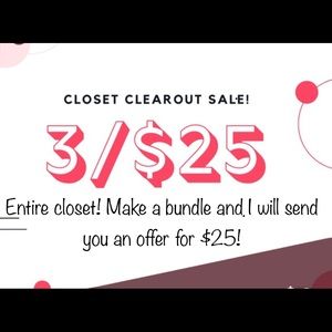 ENTIRE CLOSET 3 for $25!!!!! 🛍🛍🛍🛍
